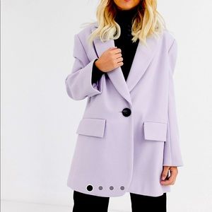 ASOS design lilac grandad coat US14